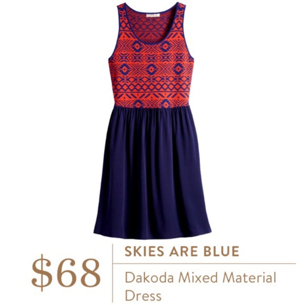 Skies are blue dress size MP with boho print